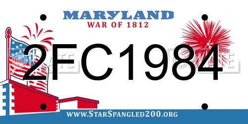 2FC1984 Maryland License Plate