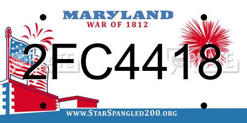 2FC4418 Maryland License Plate