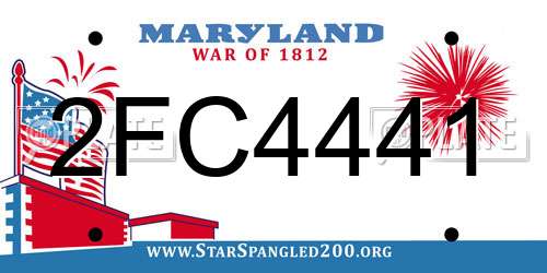 2FC4441 Maryland License Plate