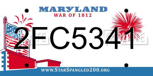 2FC5341 Maryland License Plate