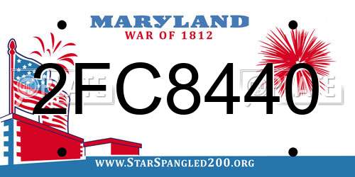 2FC8440 Maryland License Plate