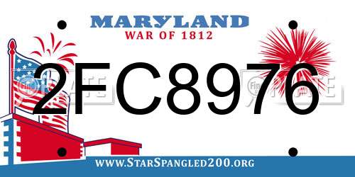2FC8976 Maryland License Plate