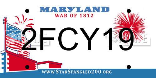 2FCY19 Maryland License Plate