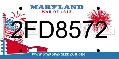 2FD8572 Maryland License Plate