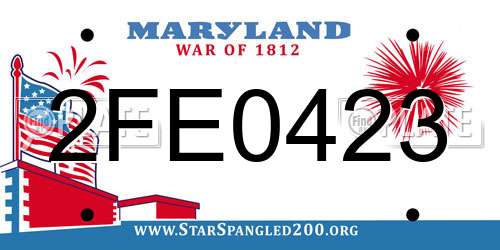 2FE0423 Maryland License Plate