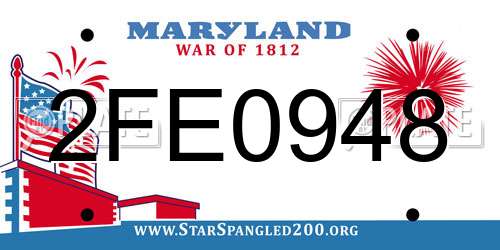 2FE0948 Maryland License Plate