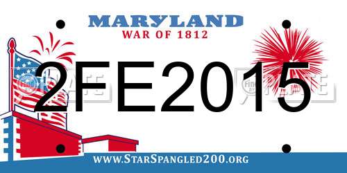 2FE2015 Maryland License Plate
