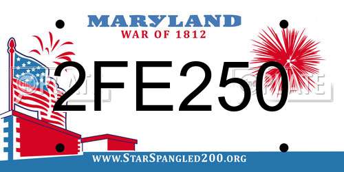 2FE250 Maryland License Plate