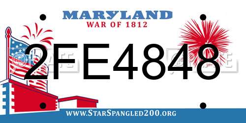 2FE4848 Maryland License Plate