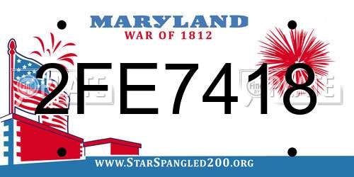 2FE7418 Maryland License Plate