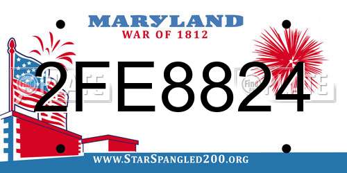 2FE8824 Maryland License Plate