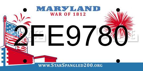 2FE9780 Maryland License Plate