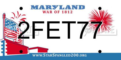 2FET77 Maryland License Plate