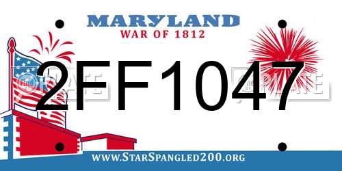 2FF1047 Maryland License Plate