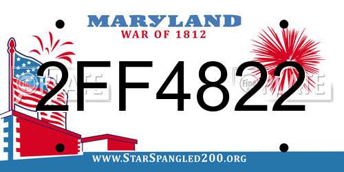 2FF4822 Maryland License Plate