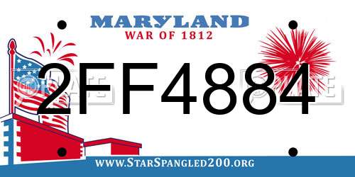 2FF4884 Maryland License Plate