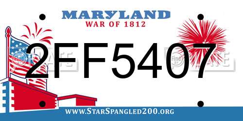 2FF5407 Maryland License Plate