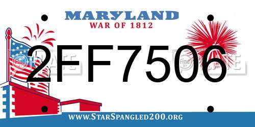 2FF7506 Maryland License Plate