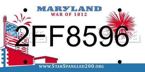 2FF8596 Maryland License Plate