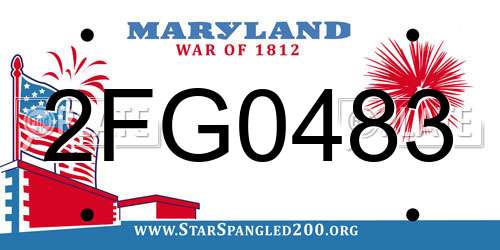2FG0483 Maryland License Plate