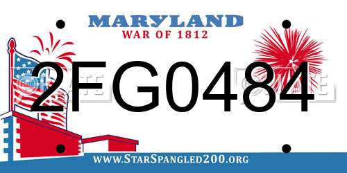 2FG0484 Maryland License Plate