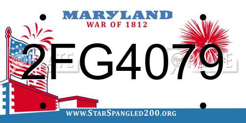 2FG4079 Maryland License Plate
