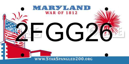 2FGG26 Maryland License Plate