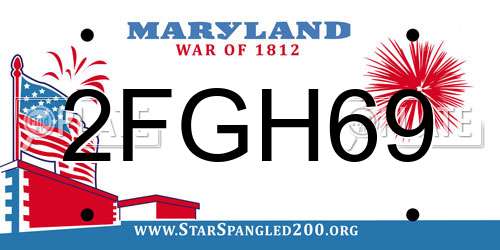 2FGH69 Maryland License Plate