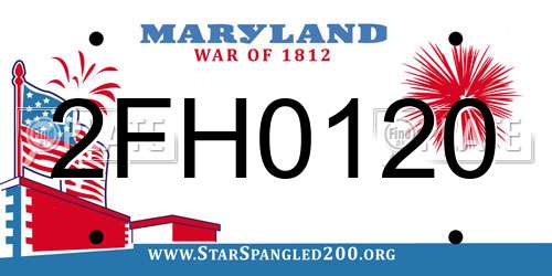 2FH0120 Maryland License Plate