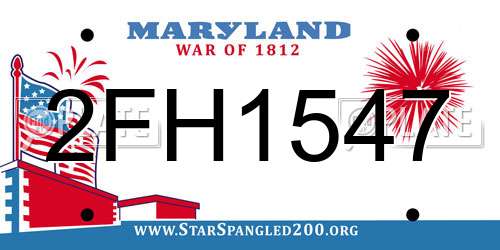 2FH1547 Maryland License Plate