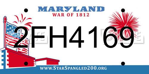 2FH4169 Maryland License Plate