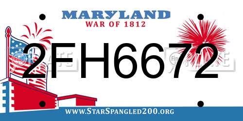 2FH6672 Maryland License Plate