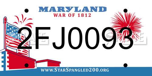 2FJ0093 Maryland License Plate