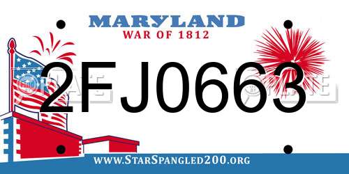 2FJ0663 Maryland License Plate
