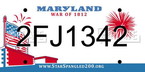 2FJ1342 Maryland License Plate