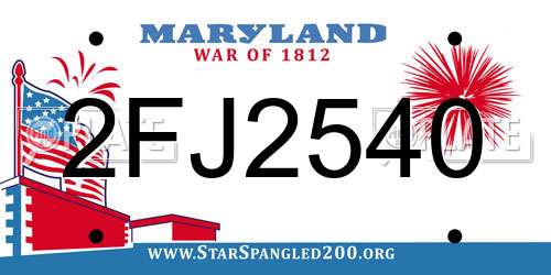 2FJ2540 Maryland License Plate