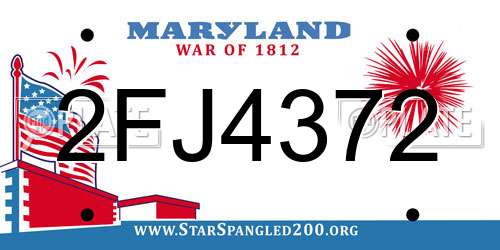 2FJ4372 Maryland License Plate