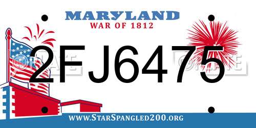 2FJ6475 Maryland License Plate