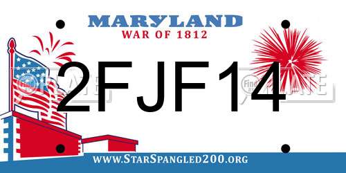 2FJF14 Maryland License Plate
