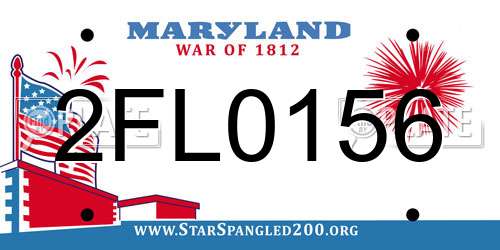 2FL0156 Maryland License Plate