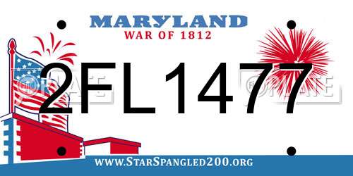 2FL1477 Maryland License Plate