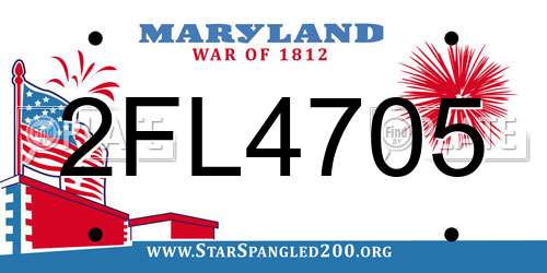 2FL4705 Maryland License Plate