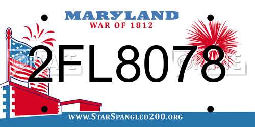 2FL8078 Maryland License Plate