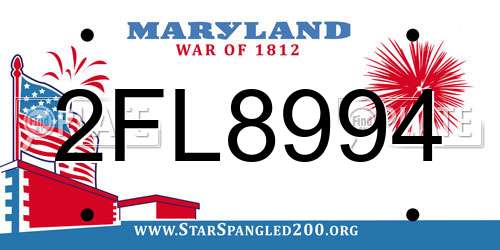 2FL8994 Maryland License Plate