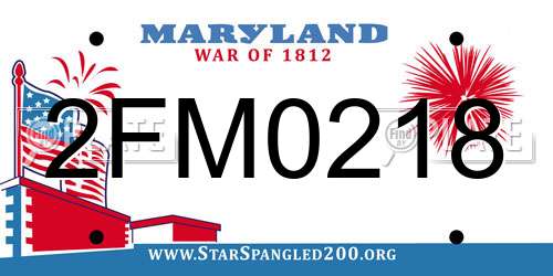 2FM0218 Maryland License Plate