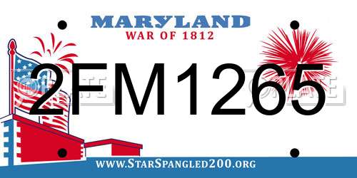 2FM1265 Maryland License Plate