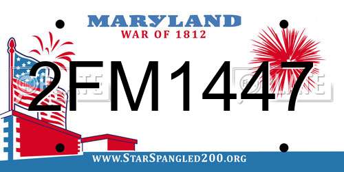 2FM1447 Maryland License Plate