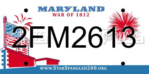 2FM2613 Maryland License Plate