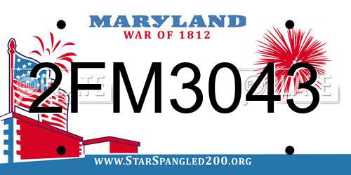 2FM3043 Maryland License Plate
