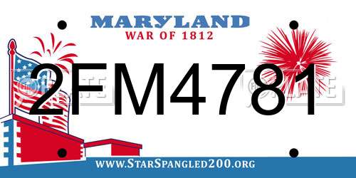 2FM4781 Maryland License Plate